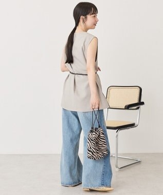AMERICAN HOLIC 【先行予約】ベルト付きジレ Gray Beige