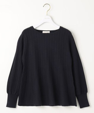 ANY SIS L 【洗える】ペプラム ニット ネイビー