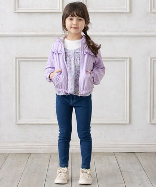 ANY KIDS 花柄キャミセット 長袖 Tシャツ ホワイト×ラベンダー系花柄