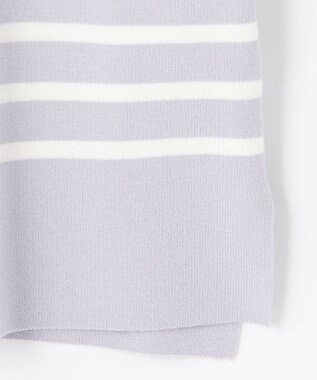 J.PRESS LADIES 【洗える】KATE パネルボーダー ボートネック ニット ふじ色系1