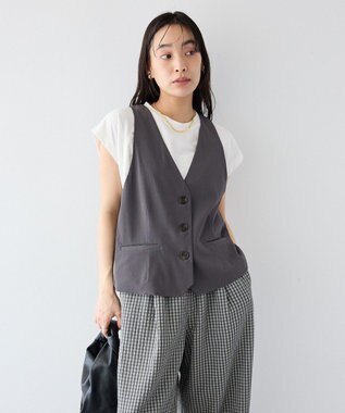 CRAFT STANDARD BOUTIQUE バックスリットショートベスト Gray