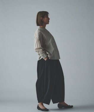 muuc コットンローン長袖ブラウス グレーベージュ