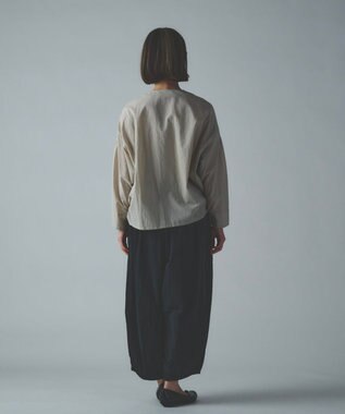 muuc コットンローン長袖ブラウス グレーベージュ