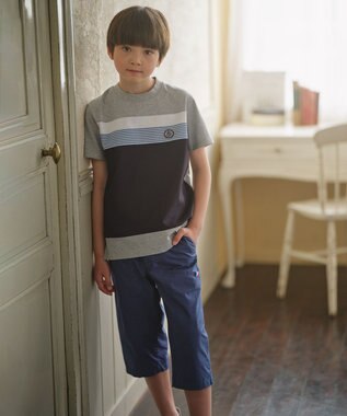 J.PRESS KIDS 【110-130cm】40/2 天竺ブロッキング Ｔシャツ グレー系