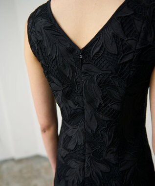 GRACE CONTINENTAL ケミカルリーフドレス ブラック