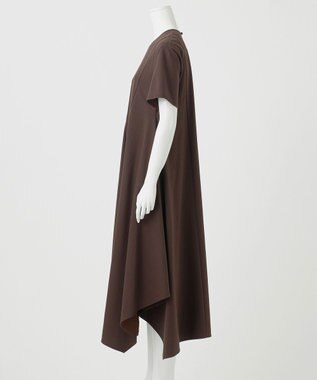 23区 【R(アール)】ラスターシルケットポンチ ハンカチヘム ワンピース ダークブラウン系