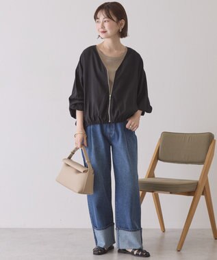 AMERICAN HOLIC Vネックドルマンブルゾン Black