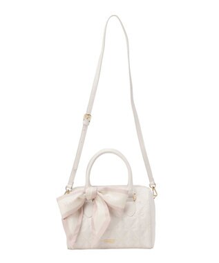 Maison de FLEUR スカーフ付きリボンキルティング2Wayボストン Pink