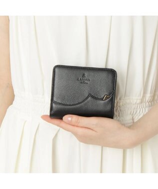 LANVIN en Bleu デクール 二つ折りLファスナー財布 ブラック