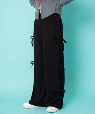 WEGO サイドリボンスウェットパンツ ブラック