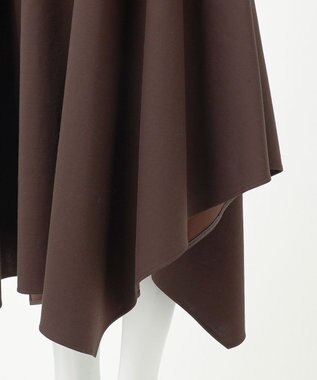 23区 【R(アール)】ラスターシルケットポンチ ハンカチヘム ワンピース ダークブラウン系