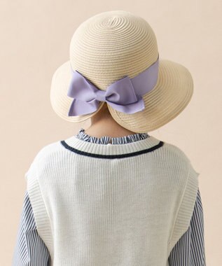 ANY KIDS 後ろ割れ リボン ブレード ハット ベージュ