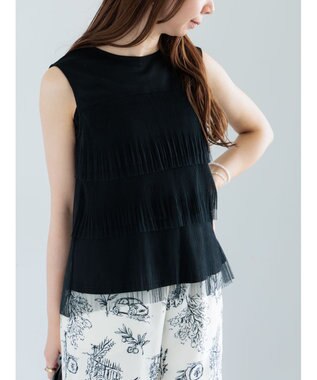 Te chichi ティアードチュールプリーツブラウス