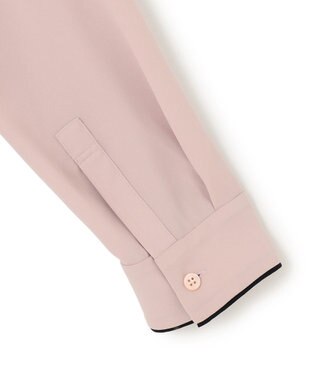 ICB L 【接触冷感・UVケア・速乾・洗える】BackSatinAmunzen 配色ボウタイブラウス ヘイズピンク系