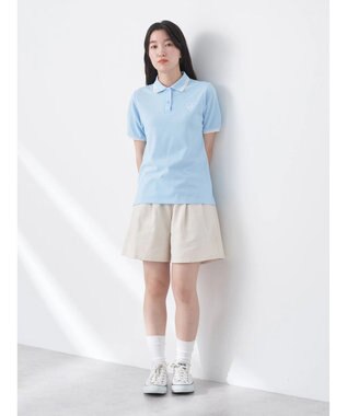 earth music&ecology ハートロゴ刺繍ポロ Blue