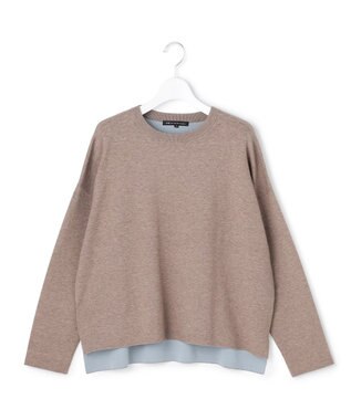 23区 【先行予約】ダブルフェイス リラクシー ニット モカ×サックス