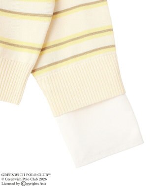 Green Parks GREENWICH POLO CLUB(TM)布帛ドッキングポロニットプルオーバー Yellow