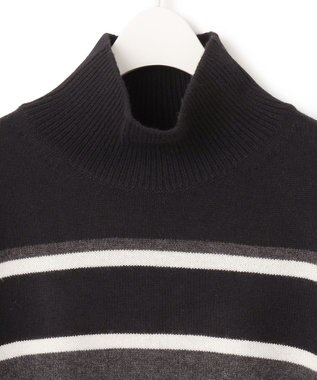 ICB 【洗える】 ソフトカシミヤミックス ハイネック柄ニット グレー系1