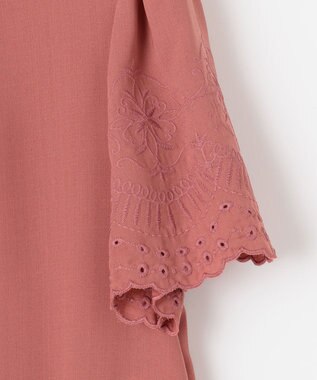 ANY SIS L 【洗える】エンブロイダリーフレアスリーブ ブラウス オレンジ