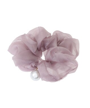 Green Parks ・ＨＡＬＦ　ＴＩＭＥ　大粒パール付きヘアシュシュ Lavender