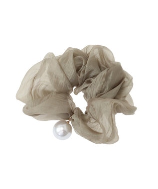 Green Parks ・ＨＡＬＦ　ＴＩＭＥ　大粒パール付きヘアシュシュ Green