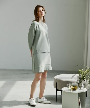 23区GOLF 【WOMEN】【23Fondation/WEB&一部店舗限定】ソフトダンボールニット スカート モスグリーン系