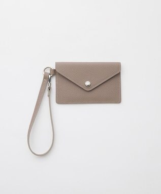 TOPKAPI 【Breath TOPKAPI】DUAL デュアル シュリンクレザー バイカラー フラグメントケース　薄型 / 軽量 グレージュ