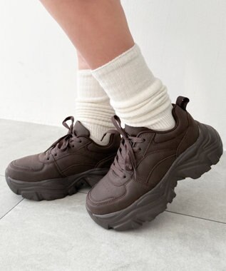 WEGO 厚底ボリュームダッドスニーカー ブラウン