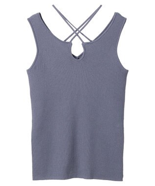 earth music&ecology ＳＥＴ２点ショートカーディガン＋レイヤードタンク Blue