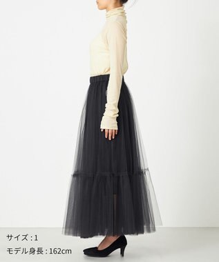 NAVE 【Nave・洗える】チュールフレアースカート ブラック系
