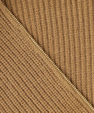 Feroux 【洗える・古畑星夏さん着用】フルジップ ニット キャメル系