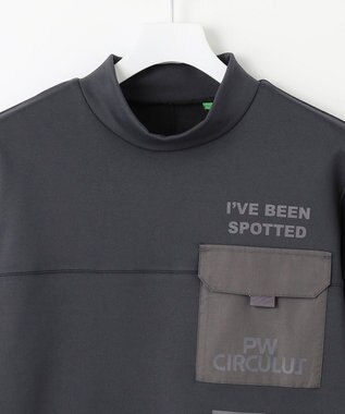 PW CIRCULUS 【MEN】ポケット 長袖 モックネック シャツ グレー系