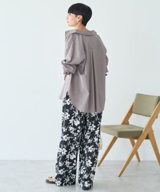 AMERICAN HOLIC 抜け衿スキッパーシャツ Gray Beige