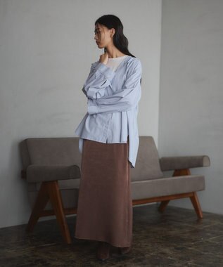 CRAFT STANDARD BOUTIQUE ダルサテンIラインスカート Brown