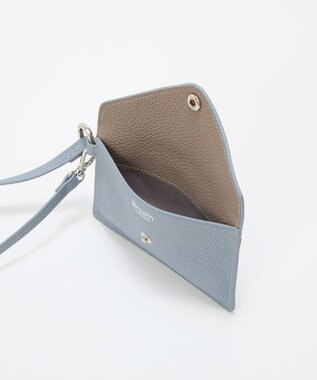 TOPKAPI 【Breath TOPKAPI】DUAL デュアル シュリンクレザー バイカラー フラグメントケース　薄型 / 軽量 ブルーグレー