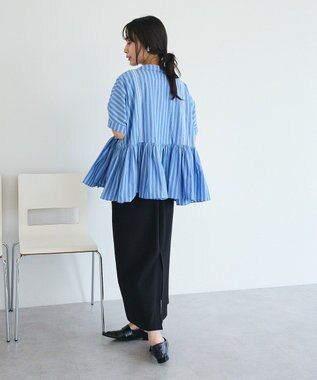 CRAFT STANDARD BOUTIQUE インド製 ペプラムブラウス Stripe