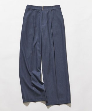ANY SIS 褒めらレディストレッチ ワイドパンツ ネイビーシャンブレー