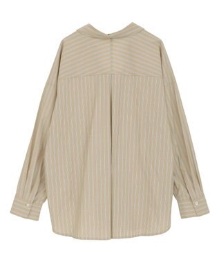 AMERICAN HOLIC 抜け衿スキッパーシャツ Stripe Beige