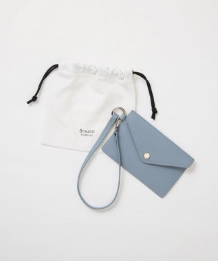 TOPKAPI 【Breath TOPKAPI】DUAL デュアル シュリンクレザー バイカラー フラグメントケース　薄型 / 軽量 ブルーグレー