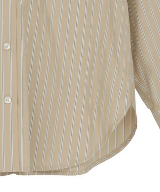 AMERICAN HOLIC 抜け衿スキッパーシャツ Stripe Beige