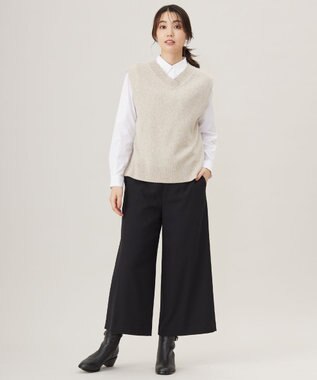 J.PRESS LADIES L 【洗える】MIX COLORED ニット ベスト ベージュ系