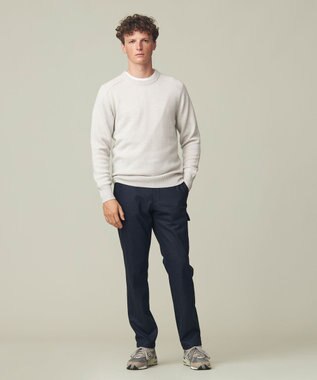 J.PRESS MEN カシミア サドルショルダー クルーネック ニット ライトグレー系