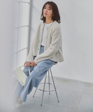 UNFILO L 【UNFILO DENIM/新色追加】撥水ストレッチ ルーズワイドデニム 【NEW】アイスブルー