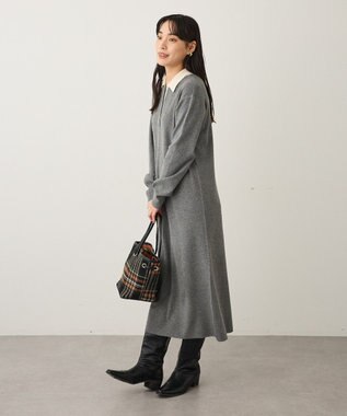 CRAFT STANDARD BOUTIQUE ポロ衿ニットワンピース Gray Mixture