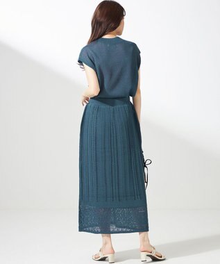 ANY SIS 【2点セット】ニット セットアップ ブルーグリーン