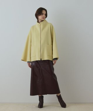 GRACE CONTINENTAL ストール付リバージップブルゾン イエロー