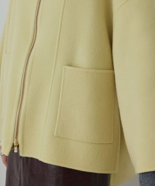 GRACE CONTINENTAL ストール付リバージップブルゾン イエロー