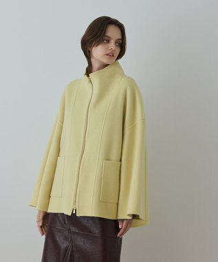 GRACE CONTINENTAL ストール付リバージップブルゾン イエロー