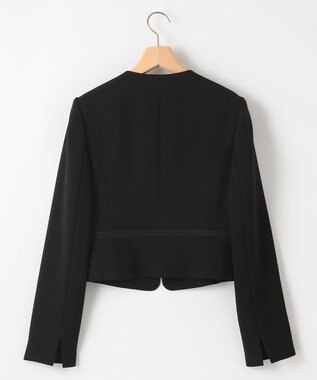 組曲 NOIR 【洗える】ウォッシャブルストレッチバックサテン ジャケット＋ワンピース ブラック系