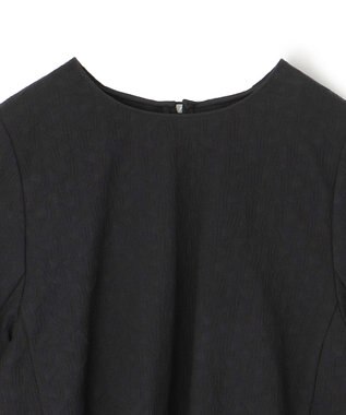 UNFILO L ジャガードブラウス ブラック